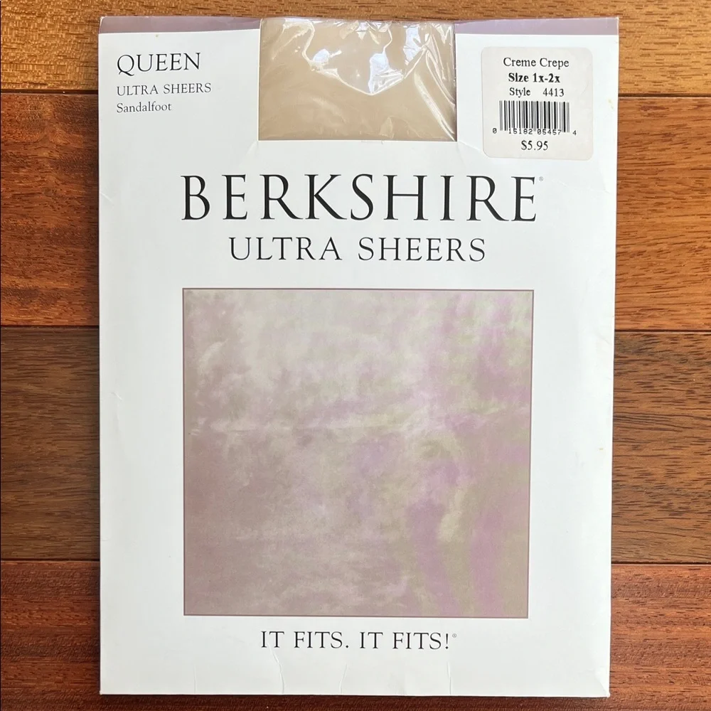 Berkshire Ultra Sheer Nude Non-Control Top Sandalfoot Queen 4413 Pantyhose 1x-2x